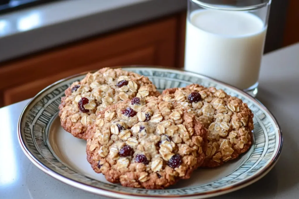 Beautiful Plated Oatmeal Craisin Cookies