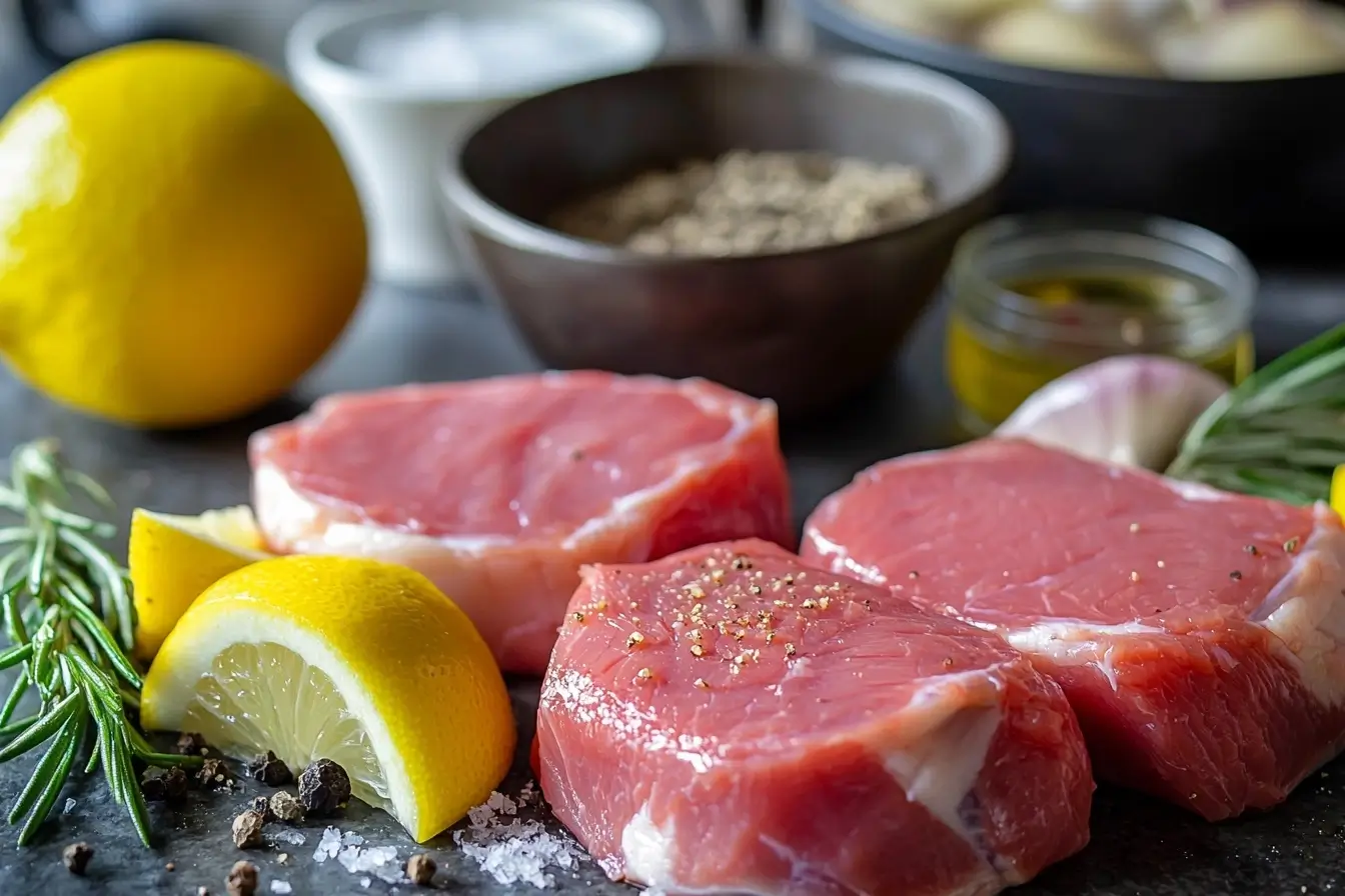 Fresh ingredients for making your shark steak recipe at home