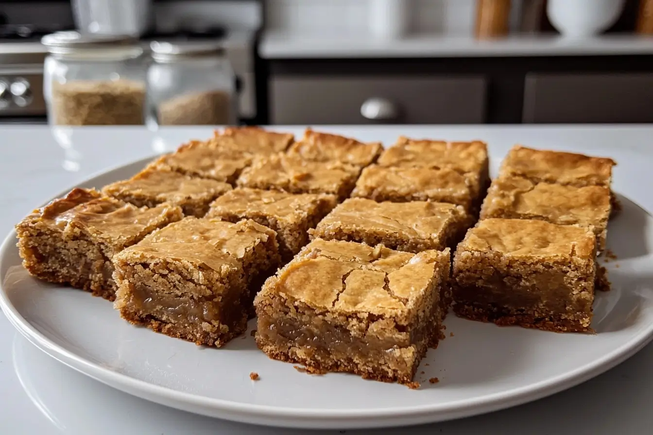 Freshly baked Ultimate Baked Bars with a golden-brown finish and a chewy center.