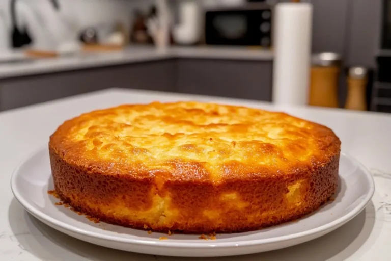 Golden moist butt cake recipe plated fresh from the oven