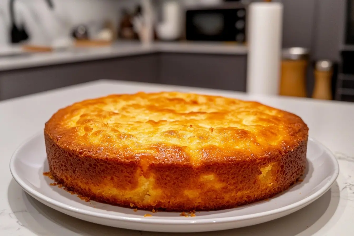 Golden moist butt cake recipe plated fresh from the oven