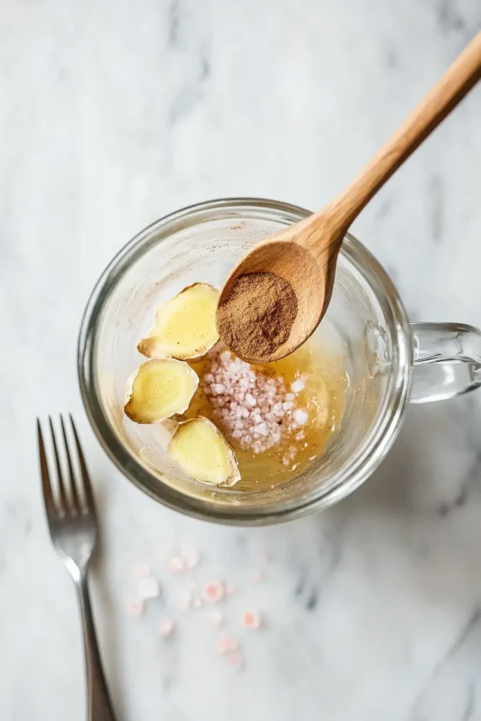 Add cinnamon, ginger, and pink salt for Natural Mounjaro recipe for weight loss