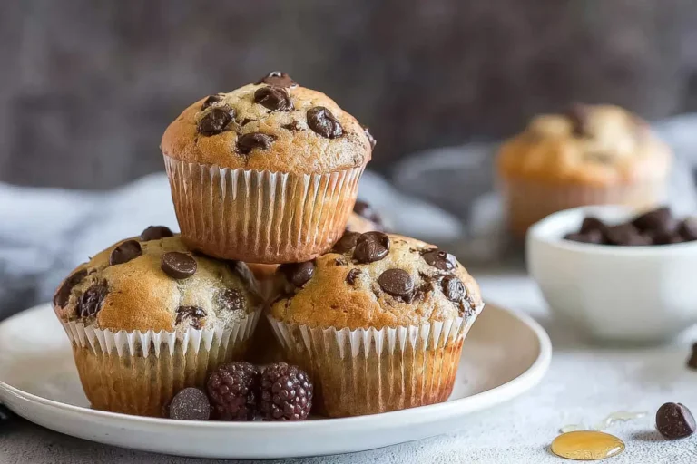 Delicious stack of healthy protein muffins for breakfast or a snack.