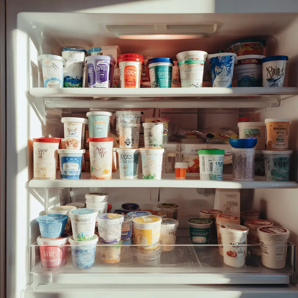 Top high protein yogurt brands inside refrigerator