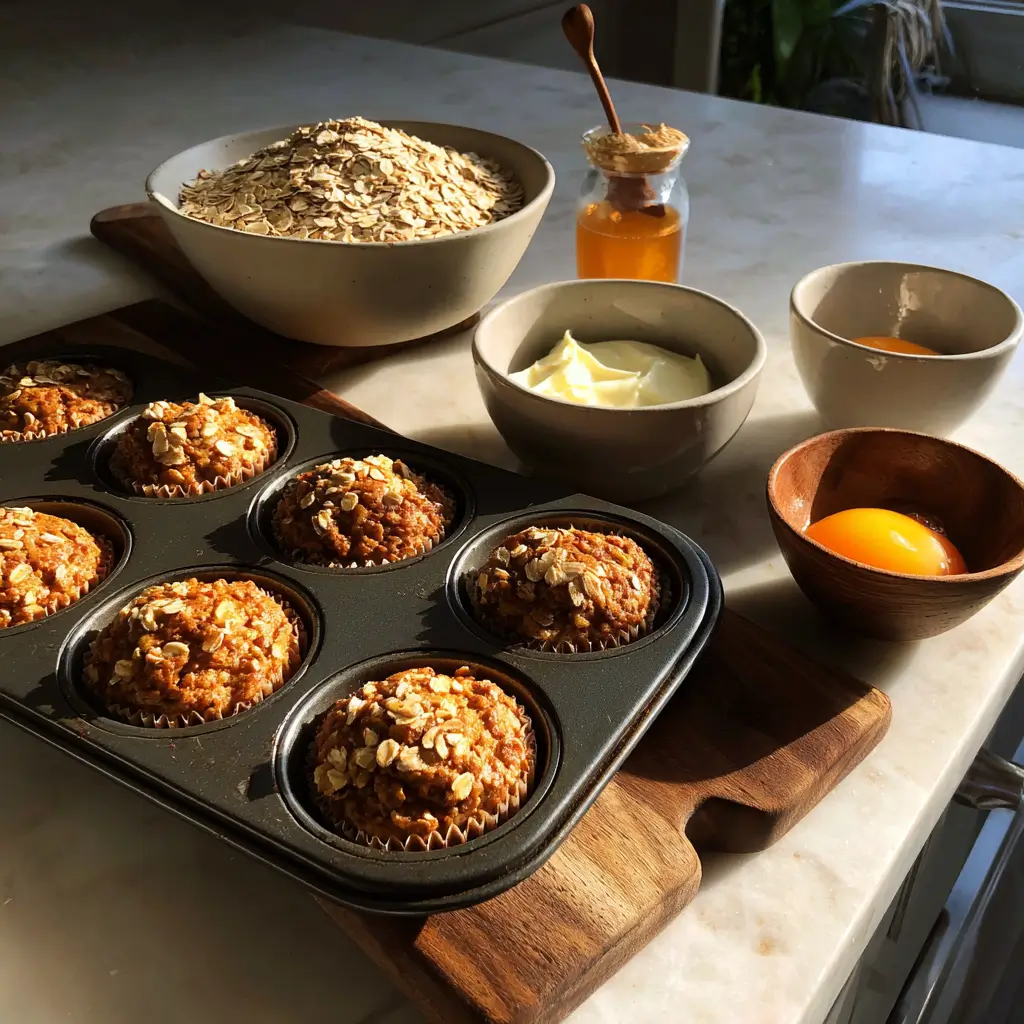 High protein yogurt muffins in a baking tray