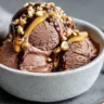 high protein ice cream served on a white plate